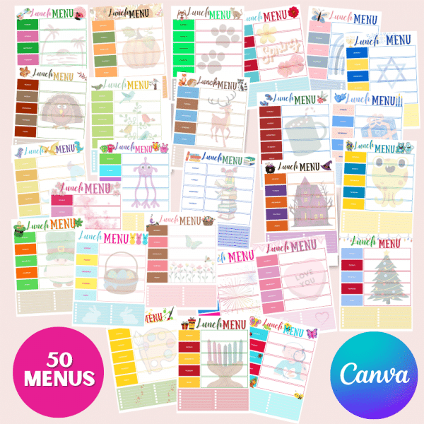 Menus for the School Year | That PLR Girl